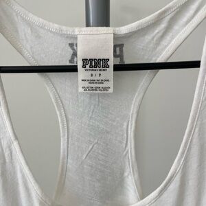 PINK Victoria's Secret White Racerback Tank